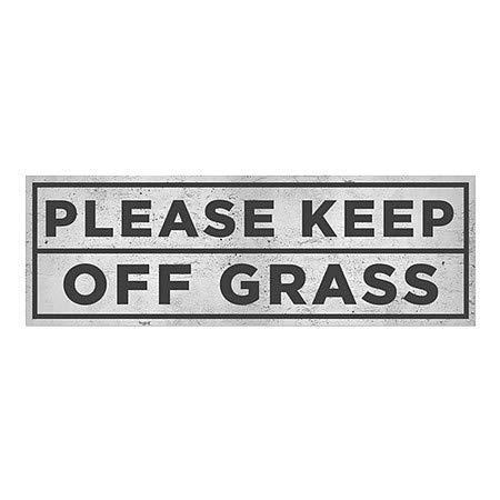 Cgsignlab | אנא שמור על דשא -אפור בסיסי נצמד חלון | 36 x12